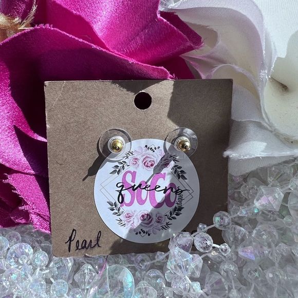 Rich McCoy Handmade Upcycled Brass Bullet Casing Earrings Pearl Jeweled 💗 - Picture 2 of 4